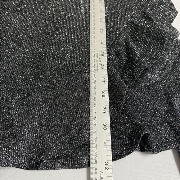 Speechless Long Sleeve Ruffle Hem Dress Juniors Medium Black Metallic - Picture 7 of 10